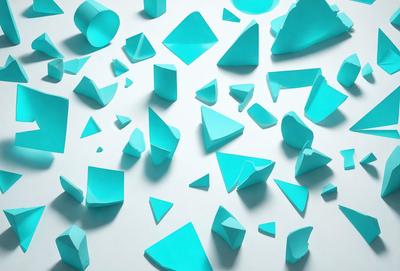 The primary subject of the image is a collection of blue triangles, which are arranged in various shapes and sizes. The setting is a white background, which provides a clean and uncluttered environment for the triangles. The visual style is a mix of digital art and illustration, as the triangles are created using a combination of computer-generated and hand-drawn elements. The dominant colors are blue and white, giving the image a calm and soothing atmosphere.