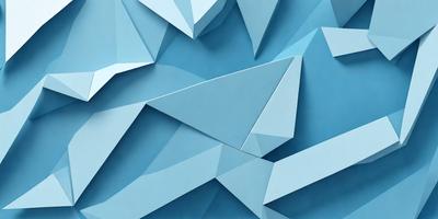 The primary subject of the image is a blue background with a pattern of triangles. The setting is a blue wall, and the visual style is a digital art or illustration. The dominant colors are blue and white, creating a calm and soothing atmosphere.