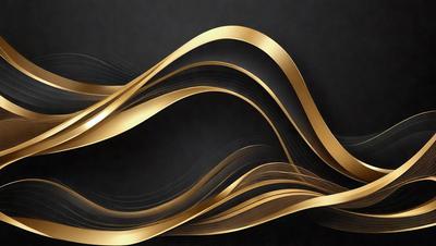 The primary subject of the image is a gold-colored, swirling pattern. The setting is a dark background, which contrasts with the gold pattern. The visual style is a combination of digital art and illustration, creating a unique and eye-catching design. The dominant colors are gold and black, giving the image a sophisticated and elegant appearance.