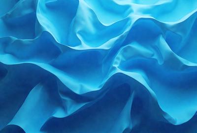 The primary subject of the image is a blue, flowing water-like pattern. The setting is a blue background, which creates a visually appealing contrast with the flowing pattern. The visual style is a combination of digital art and illustration, giving the image a unique and artistic appearance. The dominant colors are blue and white, creating a serene and calming atmosphere.