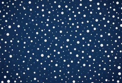 The primary subject of the image is a blue background with white snowflakes scattered across it. The setting appears to be a night sky, with the snowflakes creating a visually appealing pattern. The visual style of the image is a combination of a photo and digital art, as it captures the beauty of the snowflakes against the dark blue background. The colors and mood of the image are predominantly dark and moody, with the white snowflakes providing a touch of brightness and contrast.