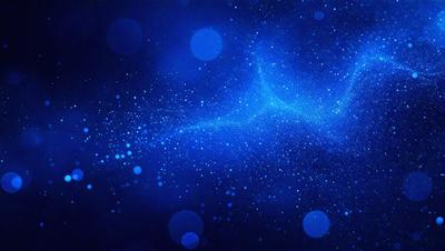 The primary subject of the image is a blue background with a pattern of blue and white dots. The setting appears to be a night sky, with the background being a dark blue color. The visual style of the image is a digital art or illustration, as it features a detailed and intricate pattern of dots. The colors and mood of the image are predominantly blue and dark, creating a serene and peaceful atmosphere.