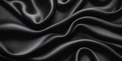 The primary subject of the image is a close-up of a black fabric, possibly a piece of clothing or a curtain. The setting is a dark background, which emphasizes the fabric's texture and pattern. The visual style is a black and white photo, which adds a classic and timeless feel to the image. The colors and mood are predominantly dark and moody, with the black fabric serving as the focal point of the scene.