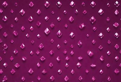 The primary subject of the image is a purple background with a pattern of pink crystals or gems. The setting is a purple wall, and the visual style appears to be a digital art or illustration. The dominant colors are purple and pink, creating a calm and soothing atmosphere.