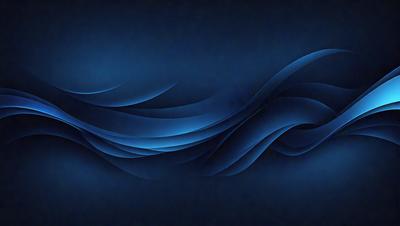 The primary subject of the image is a blue wave, which is the main object, scene, or focus of the image. The setting or background is a dark blue sky, and the visual style appears to be a digital art or illustration. The dominant colors in the image are blue and black, creating a calm and serene atmosphere.