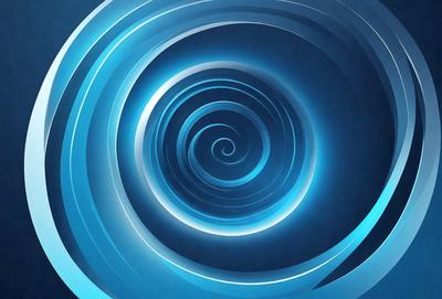 The primary subject of the image is a spiral pattern, which is the main object, scene, or focus of the image. The spiral pattern is set against a blue background, giving it a vibrant and lively appearance. The visual style of the image is digital art, as it is a well-crafted and detailed design. The dominant colors in the image are blue and white, creating a sense of depth and movement. Overall, the image conveys a sense of motion and energy, with the spiral pattern serving