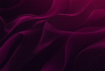 The primary subject of the image is a purple background with a pattern of swirls and curves. The setting appears to be a dark room, and the visual style is a combination of digital art and illustration. The dominant colors in the image are purple and pink, creating a mood of calmness and relaxation.