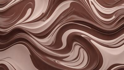 The primary subject of the image is a close-up of a chocolate-colored swirl pattern. The setting is a surface with a swirled pattern, possibly a wall or a piece of art. The visual style appears to be a combination of a photo and a digital art or illustration, as the swirl pattern is both detailed and visually appealing. The dominant colors in the image are brown and white, creating a rich and textured atmosphere.
