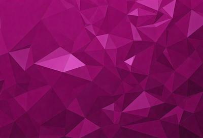 The primary subject of the image is a purple wall with a geometric pattern. The setting is a room with a purple wall, and the visual style is a patterned wallpaper. The dominant colors are purple and pink, creating a warm and inviting atmosphere.