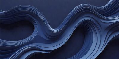 The primary subject of the image is a blue, curved, and wavy sculpture. The setting is a dark blue background, which contrasts with the sculpture's vibrant color. The visual style is a combination of digital art and illustration, creating a unique and artistic representation of the sculpture. The colors and mood of the image are predominantly blue, giving it a calm and serene atmosphere.
