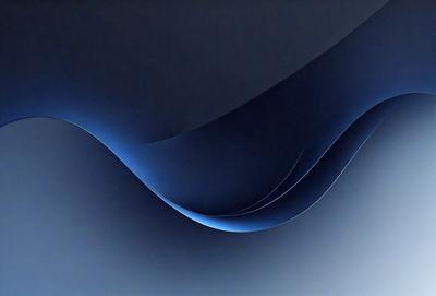 The primary subject of the image is a blue, curved surface that resembles a wave or a piece of art. The setting is a dark background, which contrasts with the blue surface. The visual style appears to be a combination of digital art and illustration, creating a unique and captivating image. The dominant colors are blue and black, giving the image a calm and serene atmosphere.