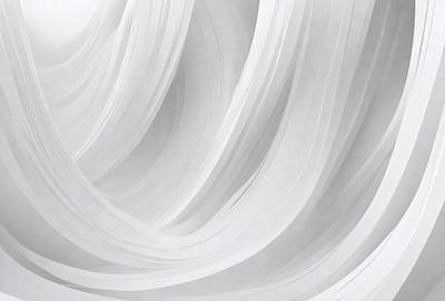 The image is a digital artwork featuring a white, swirling, and curling pattern. The primary subject is the white paper, which is the main focus of the image. The setting is a white background, which provides a clean and minimalistic environment for the artwork. The visual style is a combination of digital art and illustration, creating a unique and eye-catching pattern. The colors and mood are predominantly white, giving the artwork a clean, fresh, and modern appearance.