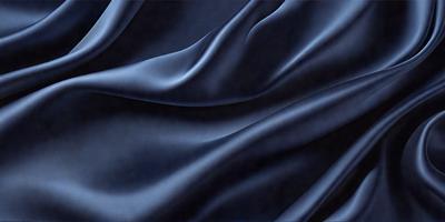 The primary subject of the image is a blue fabric, possibly a piece of silk, with a flowing and wavy pattern. The setting is a dark background, which contrasts with the blue fabric. The visual style is a close-up of the fabric, showcasing its texture and pattern. The colors and mood of the image are predominantly dark and moody, with the blue fabric being the main focal point.