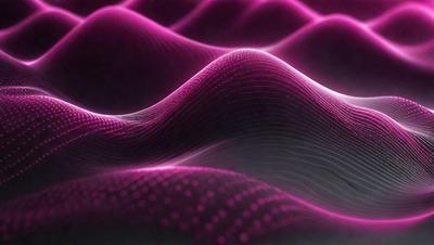 The primary subject of the image is a pink, purple, and black patterned surface. The setting is a dark background, and the visual style appears to be a combination of digital art and illustration. The dominant colors in the image are pink, purple, and black, creating a vibrant and visually striking atmosphere.