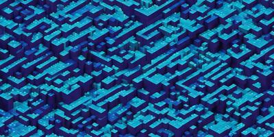 The primary subject of the image is a blue, three-dimensional grid pattern. The setting is a blue background, which creates a visually striking contrast with the grid pattern. The visual style is a digital art or illustration, as the grid pattern is created using a computer or digital tools. The colors and mood of the image are predominantly blue, giving it a calm and serene atmosphere.
