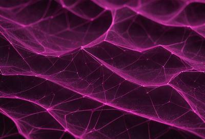 The primary subject of the image is a purple, pink, and white patterned surface. The setting is a close-up of the pattern, which appears to be a digital art or illustration. The visual style is a combination of digital art and a patterned surface. The colors and mood of the image are predominantly purple and pink, creating a vibrant and visually appealing atmosphere.