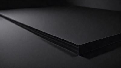 The primary subject of the image is a black book cover. The setting is a dark background, which contrasts with the book cover. The visual style is a close-up of the book cover, showcasing its details. The colors and mood of the image are predominantly dark, with the black book cover being the main focus.