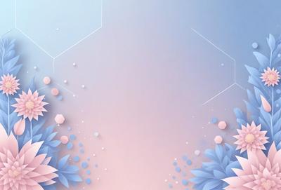 The primary subject of the image is a blue and pink flower. The setting is a blue and pink background, which creates a visually appealing contrast with the flower. The visual style is a digital art or illustration, as the flower is depicted in a detailed and vibrant manner. The colors and mood of the image are predominantly blue and pink, giving it a warm and inviting atmosphere.
