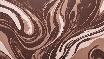 The primary subject of the image is a brown and white patterned wallpaper. The setting is a room with a brown and white wallpapered wall. The visual style is a patterned wallpaper, which gives the room a unique and artistic appearance. The dominant colors are brown and white, creating a warm and inviting atmosphere.