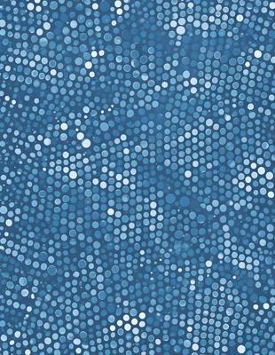 The primary subject of the image is a blue background with a pattern of white dots. The setting appears to be a blue sky, and the visual style is a digital art or illustration. The dominant colors are blue and white, creating a calm and serene atmosphere.