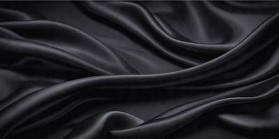 The primary subject of the image is a black fabric, which is the main object, scene, or focus of the image. The setting or background is a dark room, and the visual style is a black and white photo. The colors and mood of the image are predominantly dark and moody, with the black fabric creating a dramatic and mysterious atmosphere.