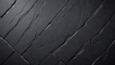 The primary subject of the image is a black stone wall. The setting is a dark room, and the visual style is a close-up of the stone wall. The colors and mood of the image are predominantly dark and moody, with the black stone wall as the main focal point.