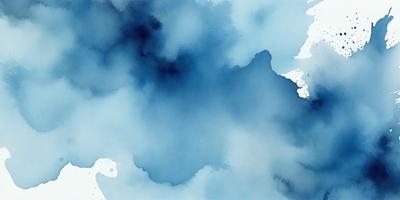 The primary subject of the image is a blue and white painting of a cloudy sky. The setting is a cloudy sky, and the visual style is a painting. The dominant colors are blue and white, creating a calm and serene atmosphere.