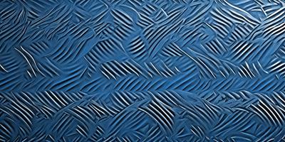 The primary subject of the image is a blue wall with a pattern of white and black stripes. The setting is a room with a blue background, and the visual style appears to be a combination of a photo and digital art. The dominant colors are blue and white, creating a calm and soothing atmosphere.