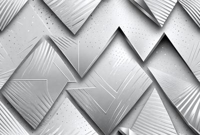 The primary subject of the image is a silver metal pattern, which appears to be a metal wallpaper or a silver metal design. The setting is a silver metal surface, which could be a wall or a piece of art. The visual style is a combination of digital art and illustration, as the pattern is intricate and detailed. The colors and mood of the image are predominantly silver and metallic, giving it a sleek and modern appearance.