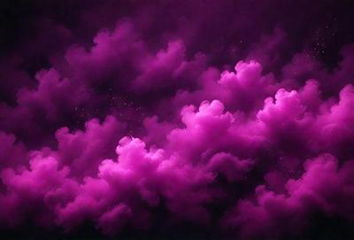 The primary subject of the image is a purple cloud, which is the main object, scene, or focus of the image. The setting or background is a dark, purple sky, which adds to the overall atmosphere. The visual style of the image is a digital art or illustration, as it is a purple cloud with a dark background. The colors and mood of the image are predominantly purple, creating a moody and dramatic scene.