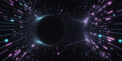 The primary subject of the image is a black circle, which is the main object, scene, or focus of the image. The setting or background is a dark, starry sky, which adds to the overall atmosphere. The visual style of the image is digital art, as it appears to be a digital illustration or pattern. The colors and mood of the image are predominantly dark and moody, with the black circle contrasting against the starry sky.