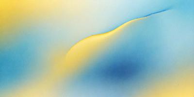 The primary subject of the image is a yellow and blue painting of a hill. The setting is a blue background, and the visual style appears to be a digital art or illustration. The dominant colors in the painting are yellow and blue, creating a warm and inviting atmosphere.