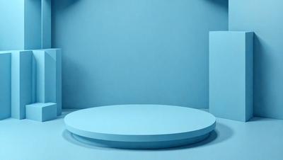 The primary subject of the image is a blue circle, which is the main object, scene, or focus of the image. The setting or background consists of a blue wall, and the visual style appears to be a photo. The dominant colors in the image are blue, and the overall atmosphere is calm and serene.