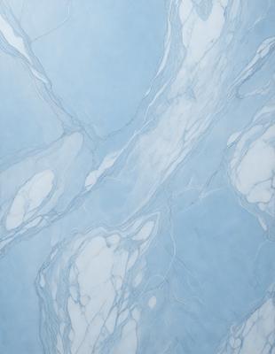 The primary subject of the image is a marble wall with a blue tint. The setting is a bathroom, and the visual style is a photo. The dominant colors are blue and white, creating a calm and soothing atmosphere.