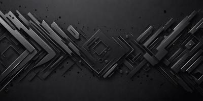 The primary subject of the image is a black and white geometric pattern. The setting is a black background, which contrasts with the pattern. The visual style is a combination of digital art and illustration, creating a modern and minimalist appearance. The dominant colors are black and white, giving the image a sleek and sophisticated mood.