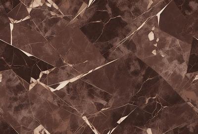 The image features a brown and white marble patterned tile, which is the primary subject. The setting is a wall with a brown and white marble patterned tile, creating a visually appealing and textured backdrop. The visual style is a close-up of the marble tile, showcasing its intricate design. The colors and mood of the image are warm and earthy, with the brown and white marble patterned tile adding a sense of sophistication and elegance to the space.