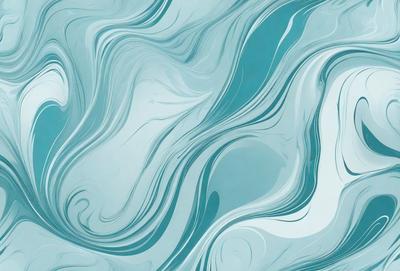 The primary subject of the image is a blue and white patterned wallpaper. The setting is a room with a blue and white color scheme. The visual style is a digital art or illustration, creating a unique and artistic appearance. The dominant colors are blue and white, giving the room a calm and soothing atmosphere.