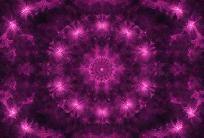 The primary subject of the image is a purple flower pattern, which is the main object, scene, or focus of the image. The setting or background is a purple background, which adds to the overall atmosphere. The visual style of the image is a digital art or illustration, as it is a pattern or design created using digital tools. The dominant colors in the image are purple, which gives the image a calm and serene mood.