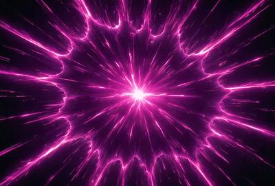 The primary subject of the image is a bright pink light, which appears to be a neon light or a light source with a pink hue. The light is surrounded by a purple background, creating a visually striking scene. The visual style of the image is a close-up of the light source, emphasizing its vibrant color and unique appearance. The colors and mood of the image are predominantly pink and purple, giving it a lively and energetic atmosphere.