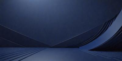 The primary subject of the image is a blue wall with a patterned design. The setting is a dark room, and the visual style appears to be a photo. The dominant colors are blue and black, creating a moody atmosphere.
