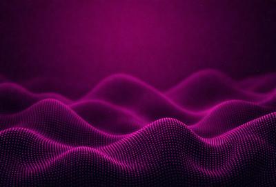The primary subject of the image is a purple wave pattern. The setting is a purple background, which creates a visually striking contrast with the wave pattern. The visual style is a digital art or illustration, as the wave pattern appears to be a digital creation. The colors and mood of the image are predominantly purple, giving it a calming and serene atmosphere.