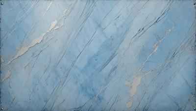 The primary subject of the image is a blue marble wall with a pattern of white streaks. The setting is a room with a blue marble floor. The visual style is a close-up of the marble wall, showcasing its unique texture and design. The colors and mood of the image are predominantly blue, with the white streaks adding a touch of contrast and interest to the overall atmosphere.