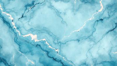 The primary subject of the image is a blue and white water-like pattern, which appears to be a painting or a digital artwork. The setting is a blue background, and the visual style is a combination of painting and digital art. The dominant colors are blue and white, creating a serene and calming atmosphere.