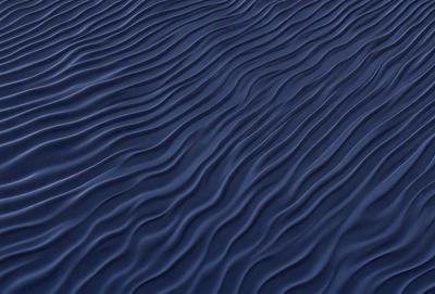 The primary subject of the image is a large body of water, which appears to be a deep blue ocean. The setting is a vast expanse of water, with no visible land or other objects in the background. The visual style of the image is a close-up of the water, showcasing its depth and texture. The colors and mood of the image are predominantly blue, creating a serene and calming atmosphere.