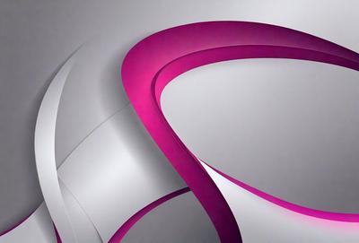 The primary subject of the image is a pink and white curved line, which appears to be a part of a larger design. The setting is a white background, which provides a clean and minimalist appearance. The visual style is a combination of digital art and illustration, creating a unique and eye-catching design. The colors and mood of the image are predominantly pink and white, giving it a soft and elegant feel.