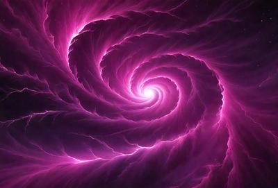 The primary subject of the image is a purple spiral, which appears to be a digital art or illustration. The spiral is set against a dark background, creating a striking contrast. The visual style of the image suggests that it is a creative and artistic representation of a spiral, possibly inspired by the natural world or abstract patterns. The dominant colors in the image are purple and dark, giving the scene a moody and dramatic atmosphere.