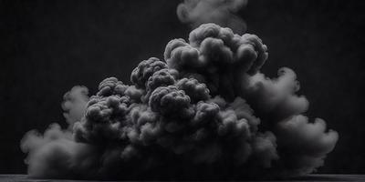 The primary subject of the image is a cloud of smoke or ash, which appears to be a dark, ominous, and somewhat menacing presence. The setting is a dark, cloudy sky, which further emphasizes the dramatic nature of the scene. The visual style is a black and white drawing, giving the image a classic and timeless feel. The colors and mood convey a sense of mystery and danger, as the viewer is left to wonder about the source of the smoke or ash and the potential consequences of its presence.