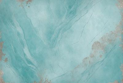 The primary subject of the image is a blue marble-like surface, which appears to be a tile or a piece of marble. The setting is a bathroom, as indicated by the presence of a sink. The visual style is a close-up of the marble-like surface, showcasing its texture and color. The dominant colors are blue and white, creating a calm and serene atmosphere.