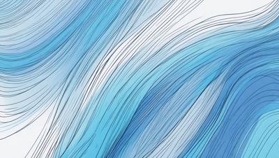 The primary subject of the image is a blue and white wave, which is the main focus of the scene. The setting is a blue ocean, and the visual style is a digital art or illustration. The dominant colors in the image are blue and white, creating a calm and serene atmosphere.