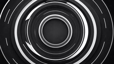 The primary subject of the image is a circular object with a black background. The setting is a black background, and the visual style appears to be a combination of a photo and digital art. The colors are predominantly black, and the mood is somewhat mysterious or dramatic.